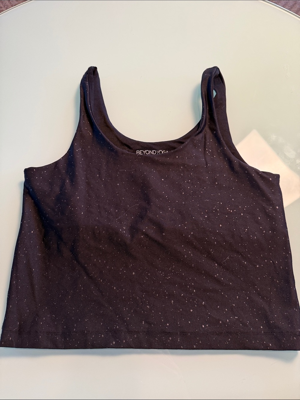 Beyond Yoga Black Speckle Crop Tank size large